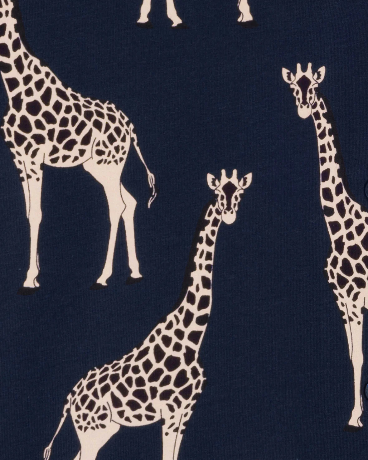 Organic Cotton Giraffe Print Long Pyjama Set - Navy - Image 6