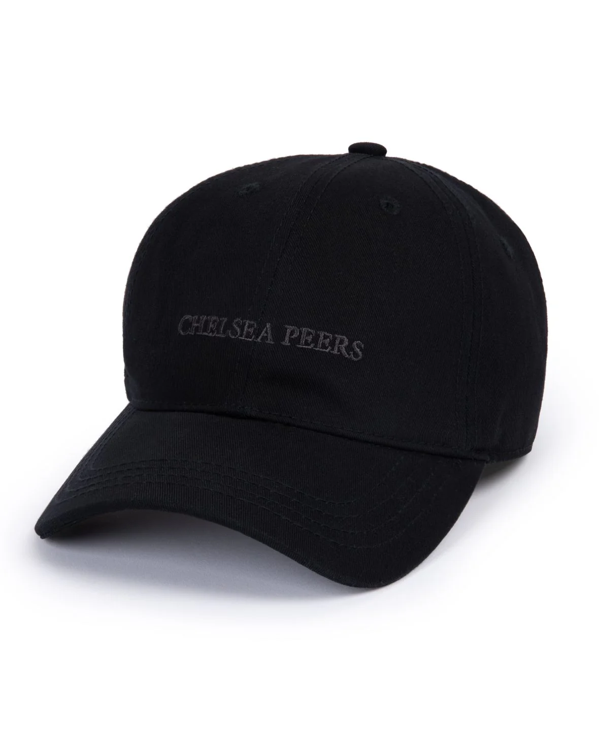 Cotton Twill Embroidered Logo Baseball Cap - Black - Image 4