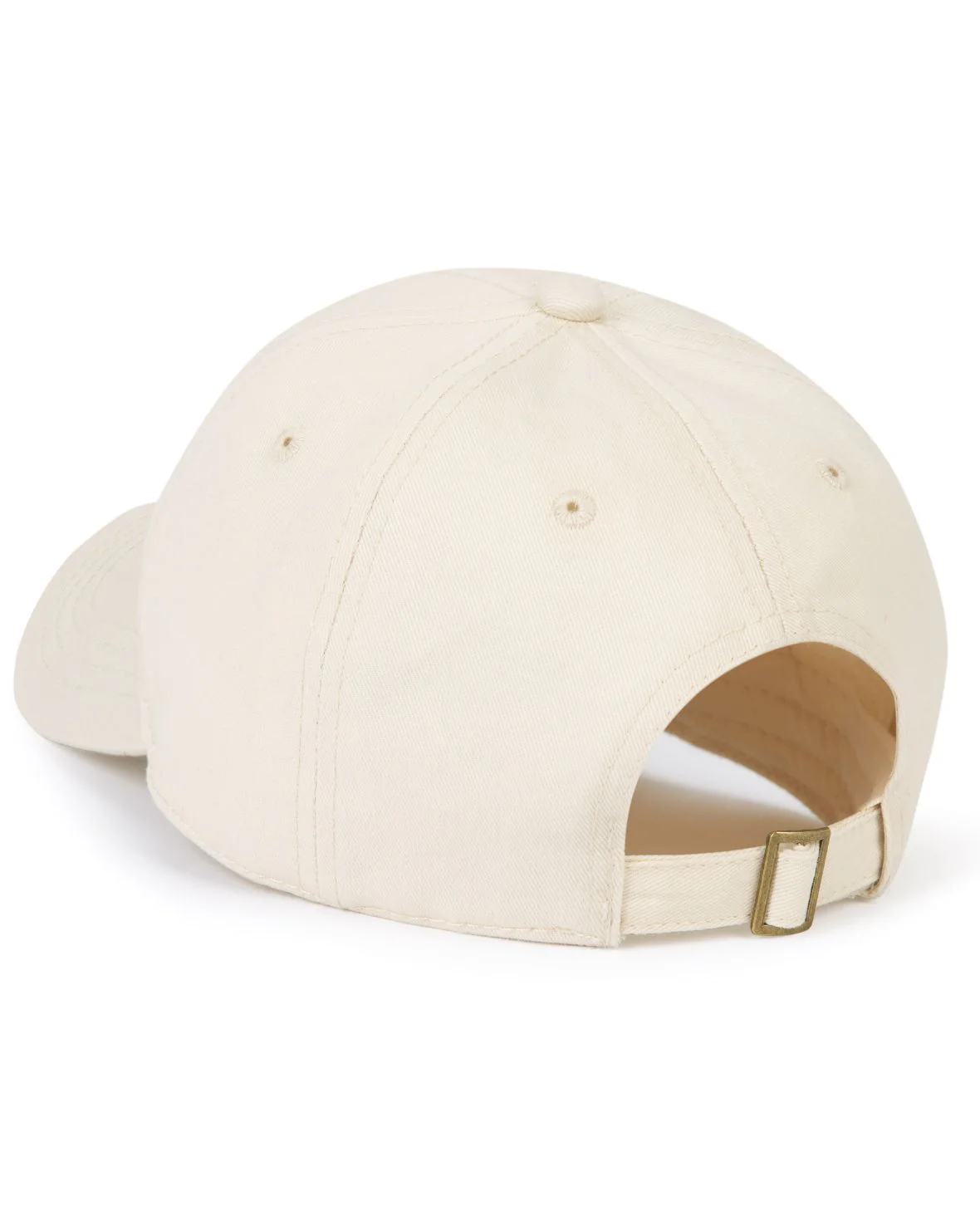 Cotton Twill Embroidered Logo Baseball Cap - Cream - Image 4