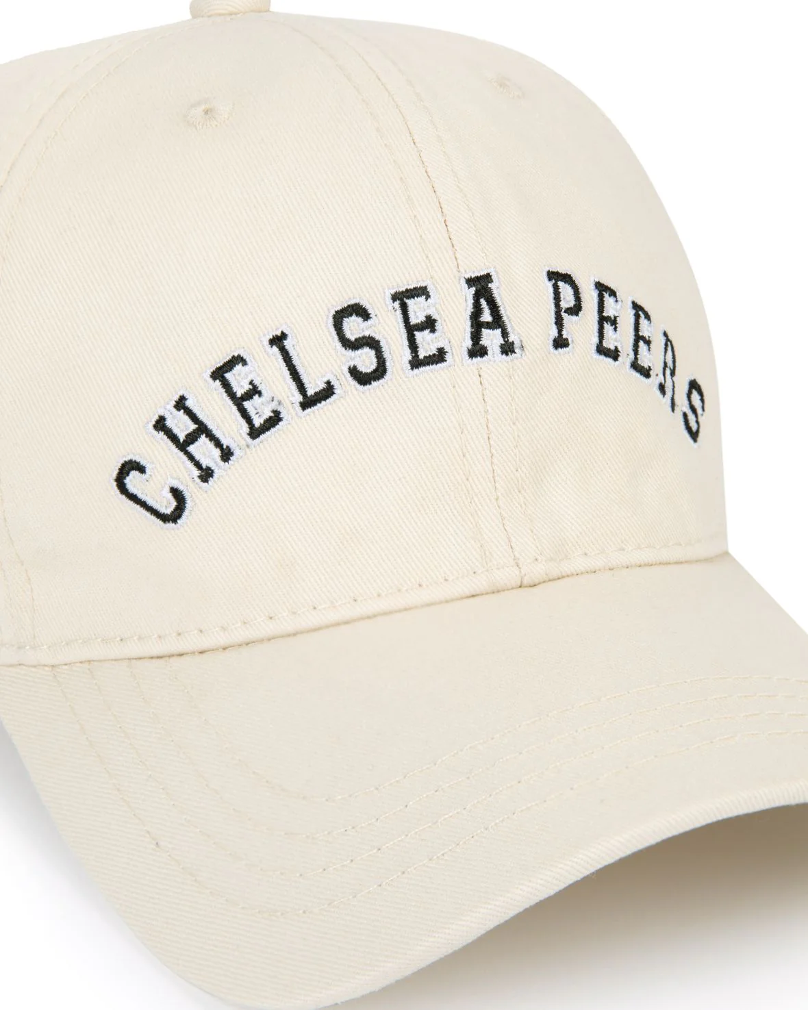 Cotton Twill Embroidered Logo Baseball Cap - Cream - Image 5