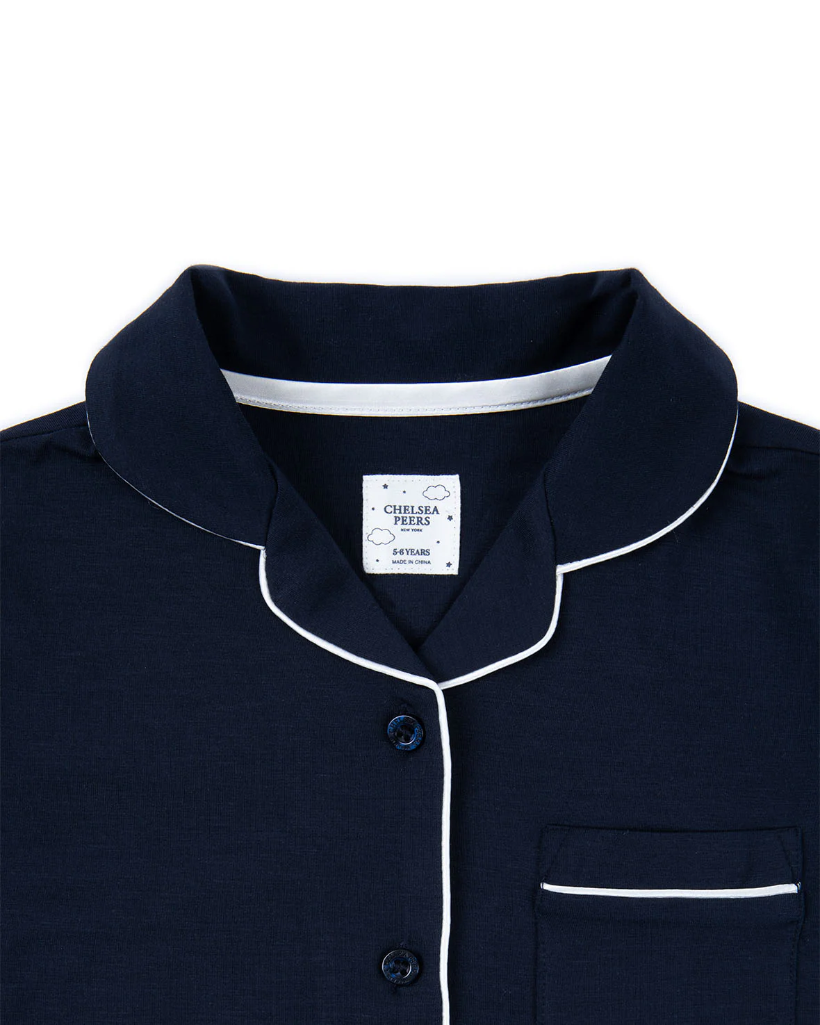 Kids TENCEL™ Modal Long Button Up Pyjama Set - Navy - Image 4