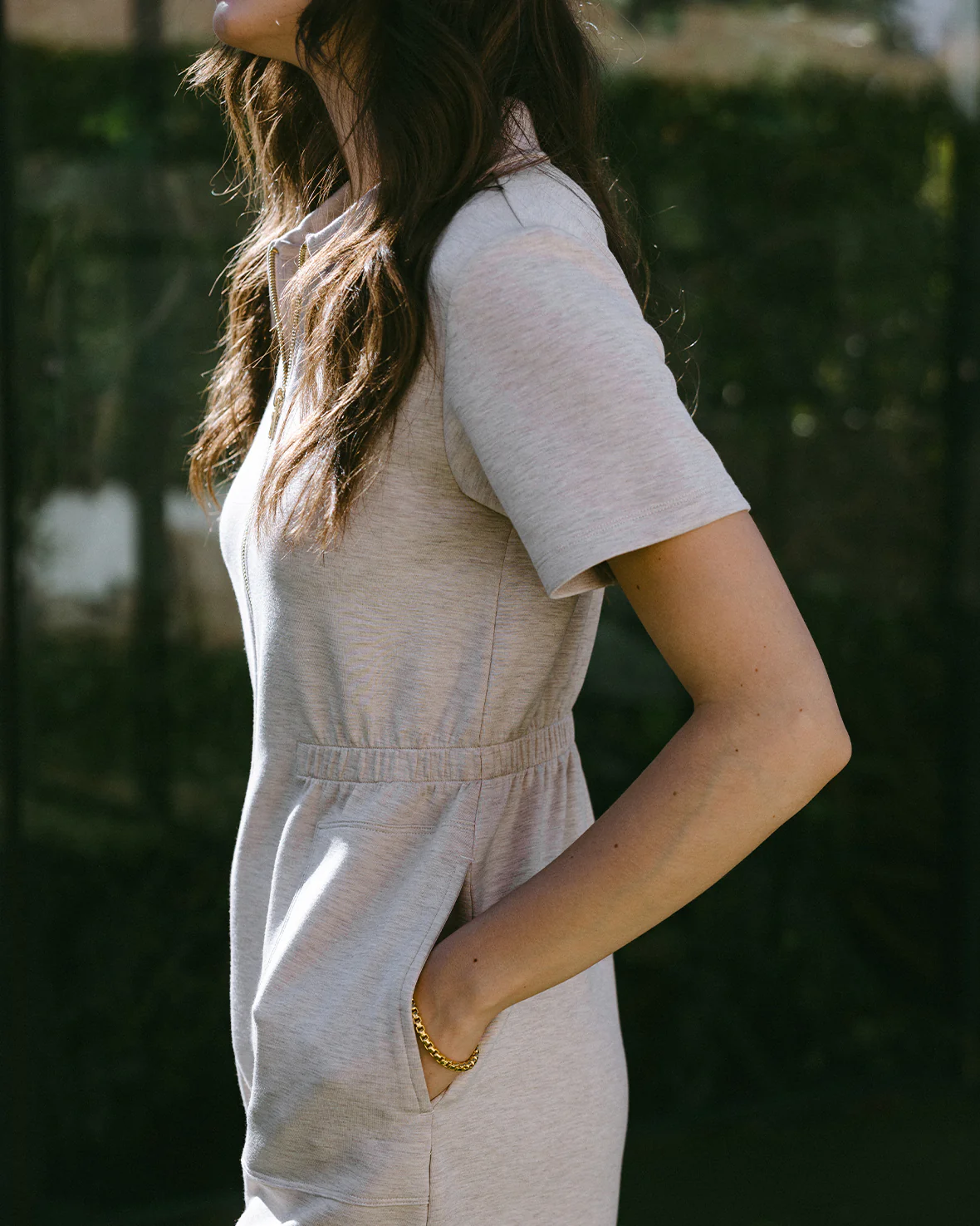 LuxeComfort Scuba Short Playsuit - Beige Marl - Image 5