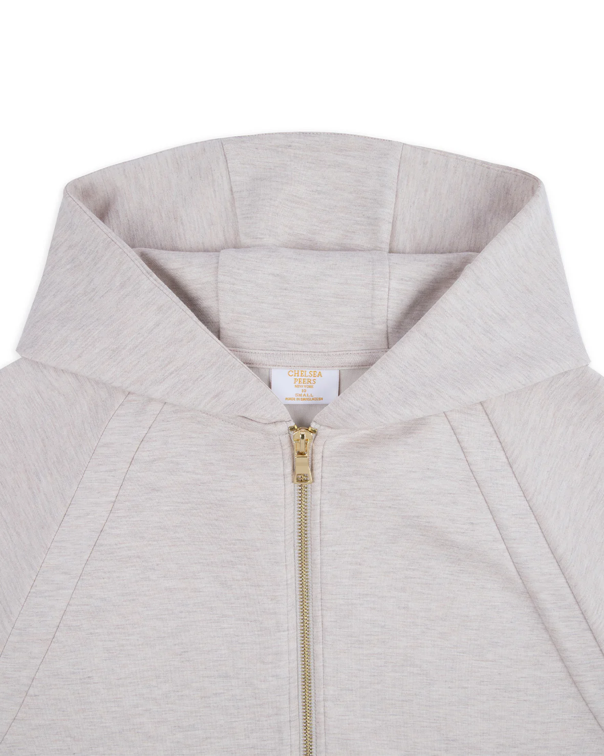 LuxeComfort Scuba Zip Hoodie - Beige Marl - Image 7