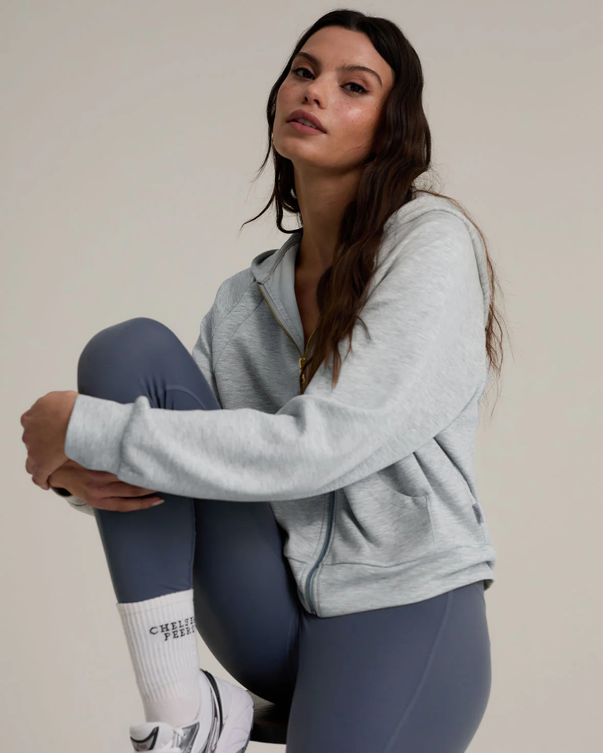 LuxeComfort Scuba Zip Hoodie - Grey Marl - Image 3