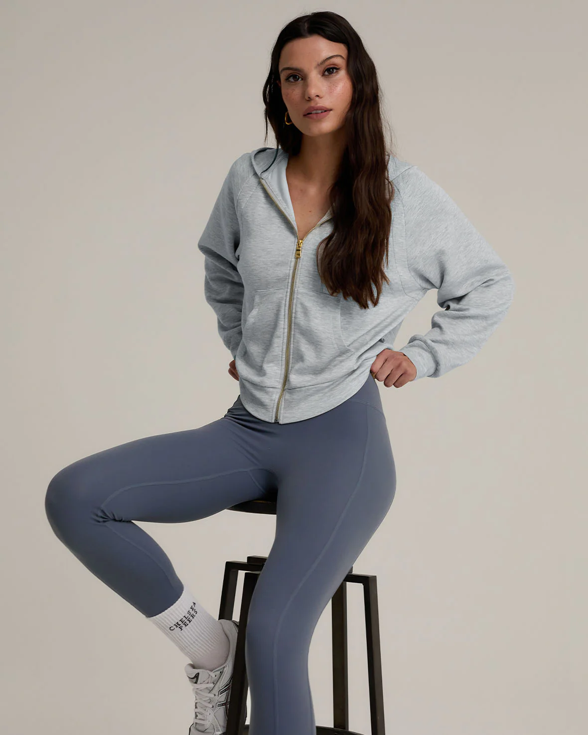 LuxeComfort Scuba Zip Hoodie - Grey Marl - Image 4