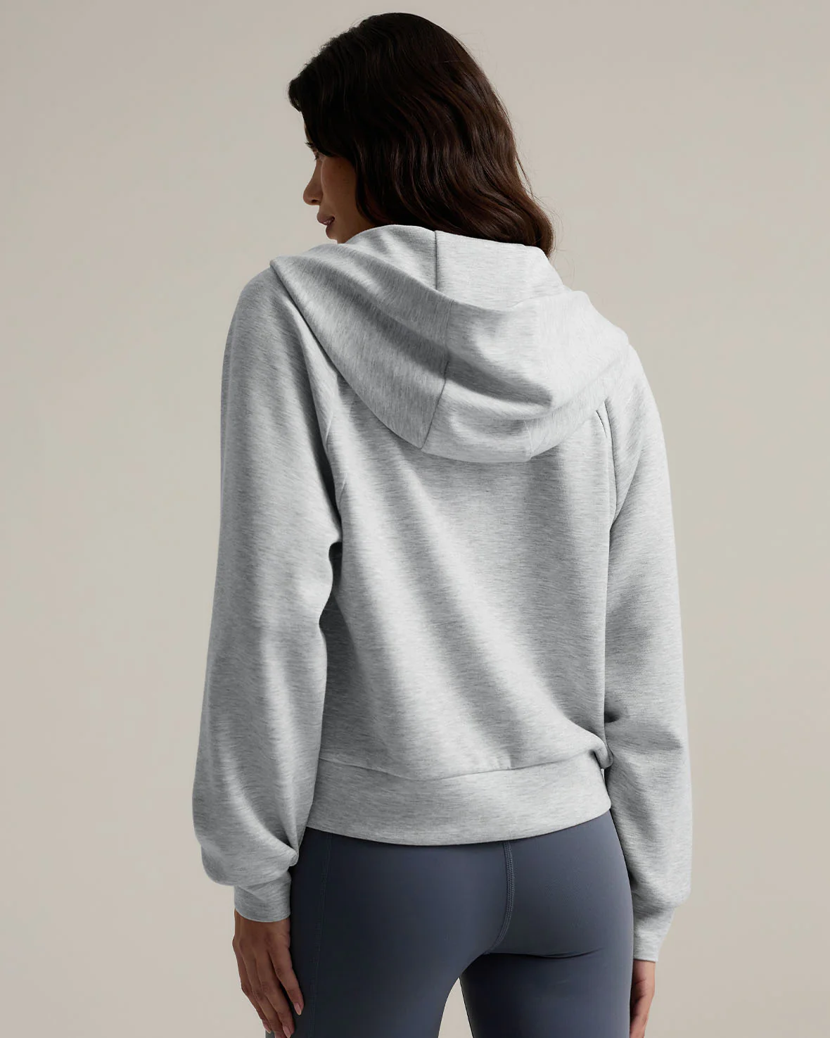 LuxeComfort Scuba Zip Hoodie - Grey Marl - Image 5