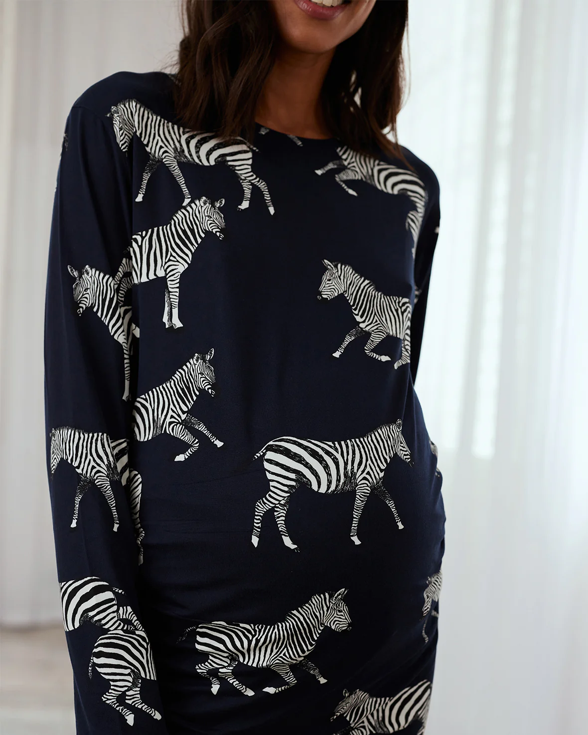 Maternity Zebra Print Long Pyjama Set - Image 3