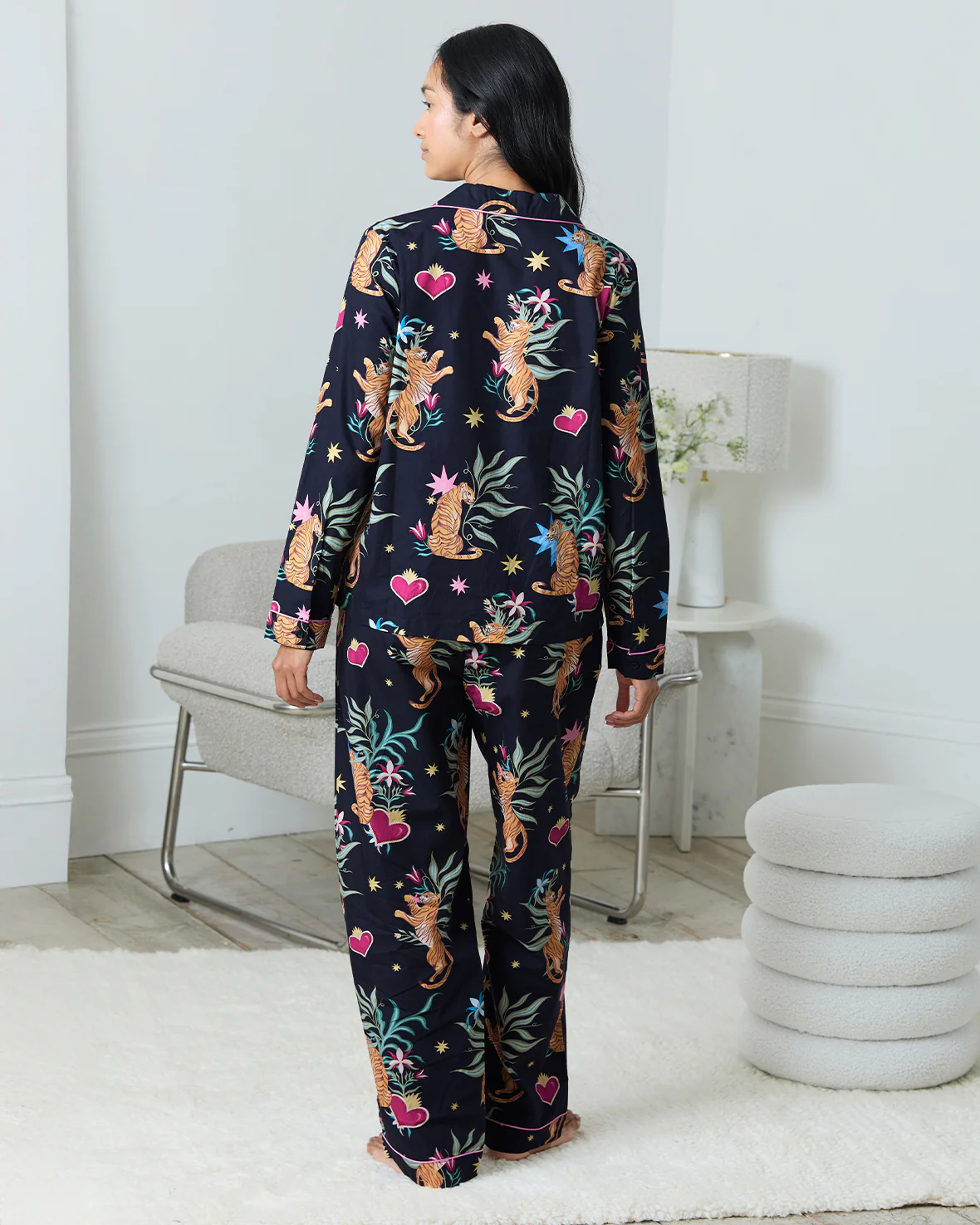 Organic Cotton Enchanted Tiger Print Long Pyjama Set - Image 5