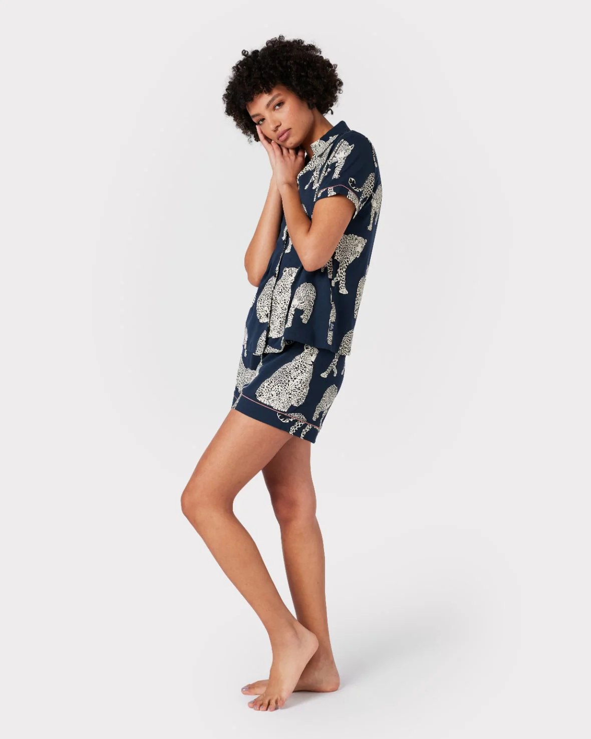 Organic Cotton Leopard Print Short Pyjama Set - Image 3