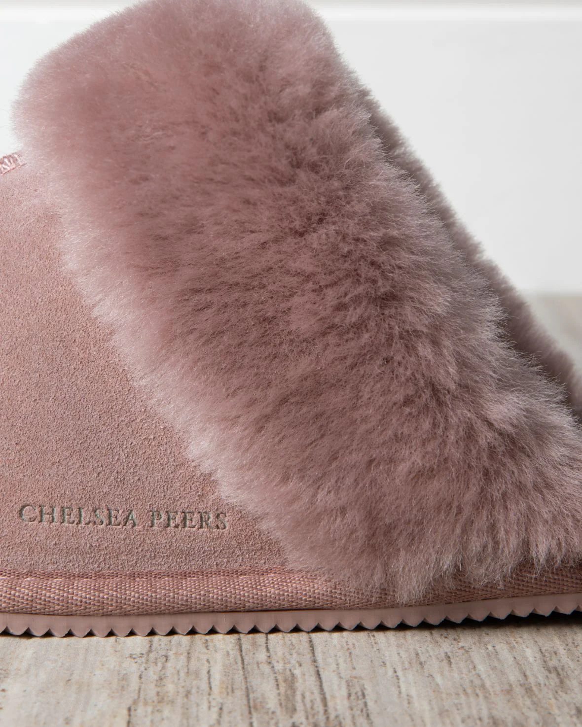 Suede Sheepskin Mule Slippers - Pink - Image 3