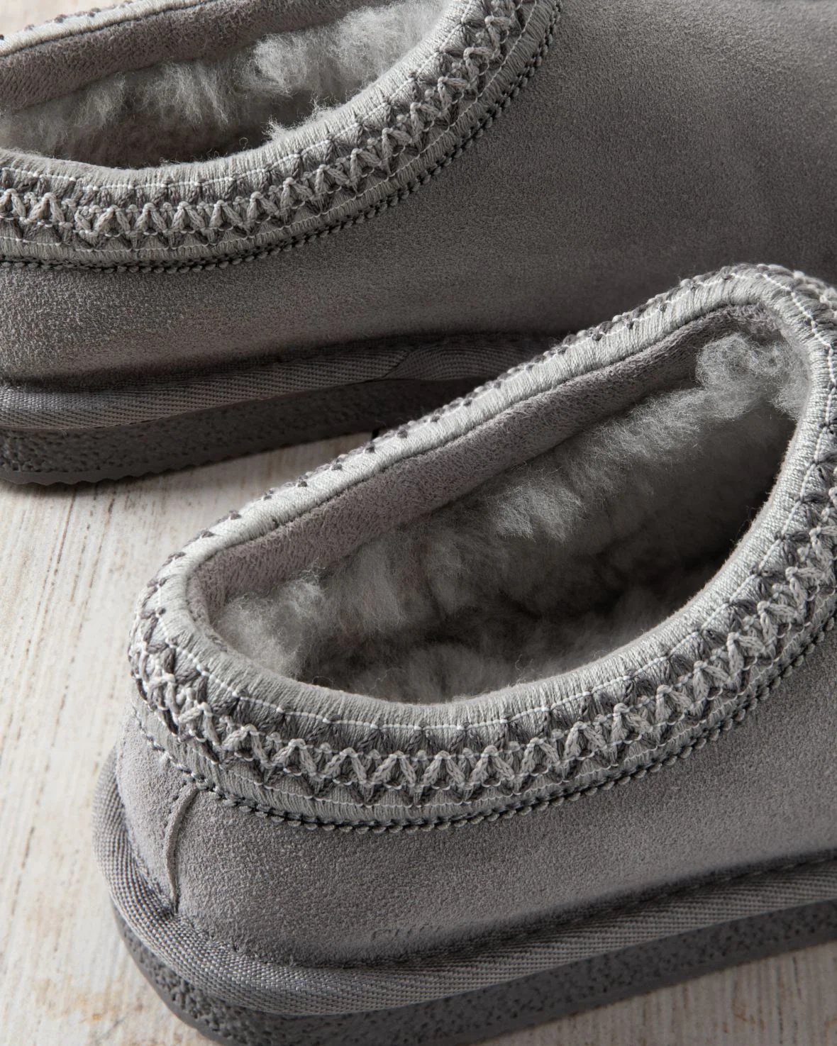 Suede Sheepskin Short Boot Slippers - Grey - Image 4