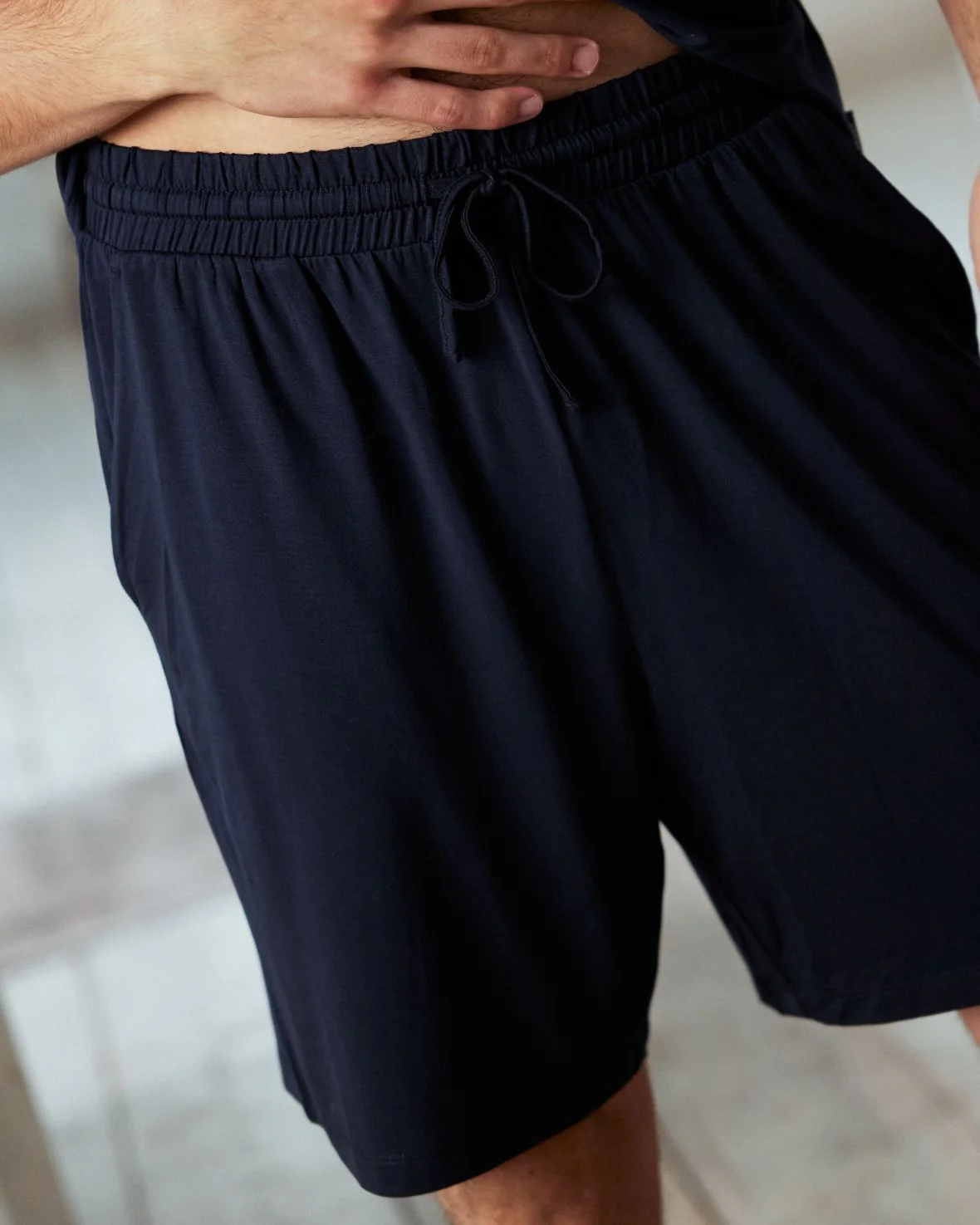 TENCEL™ Modal Crew Neck Short Pyjama Set - Navy - Image 4