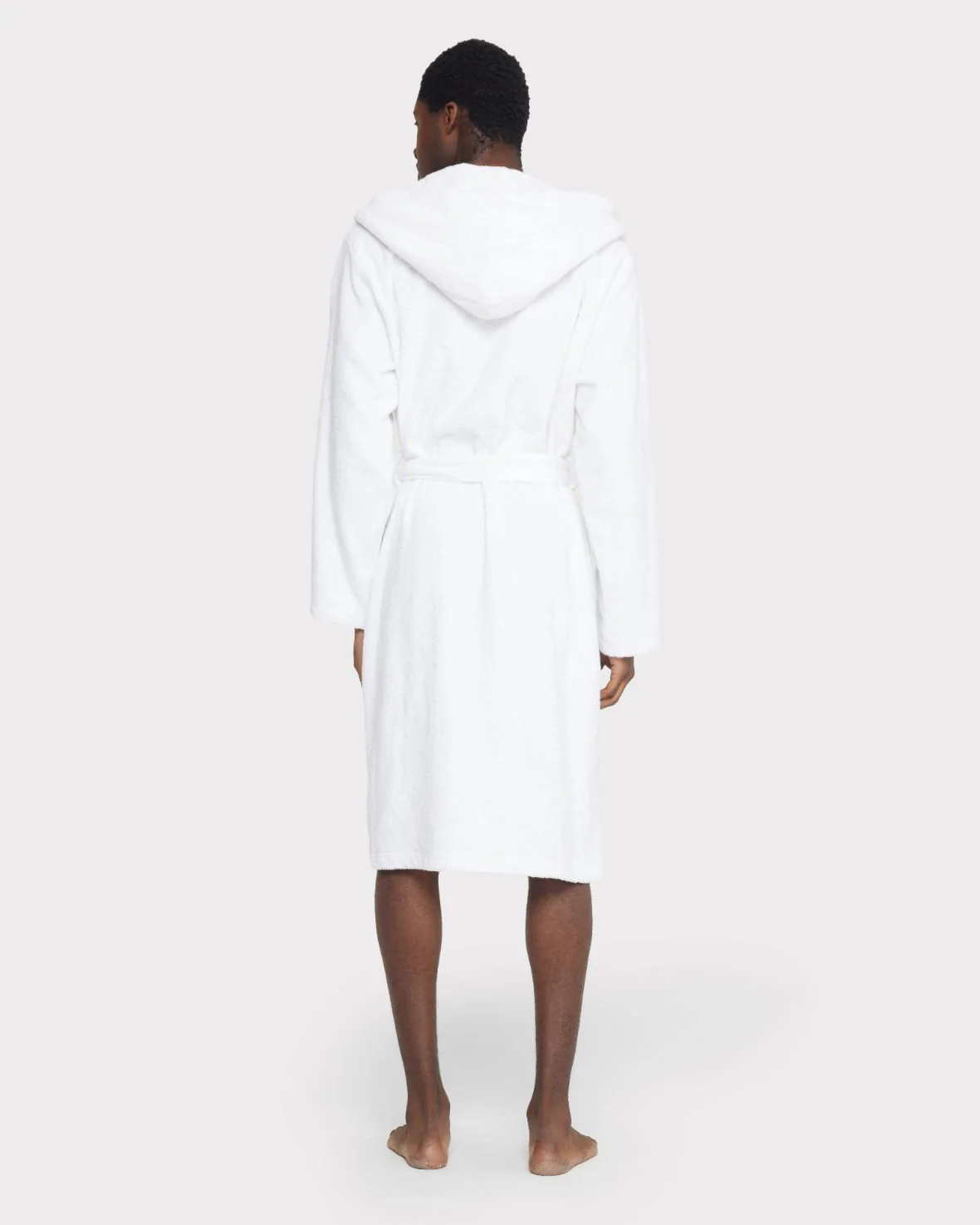 Cotton Towelling Dressing Gown - White - Image 5